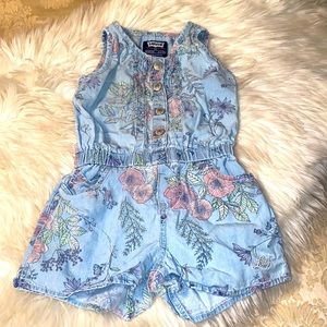 Levi’s Girls Jean Flower Romper Size 3T